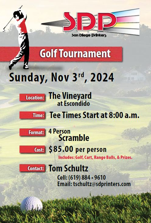 Golf tournament flyer, November 3rd, 2024.