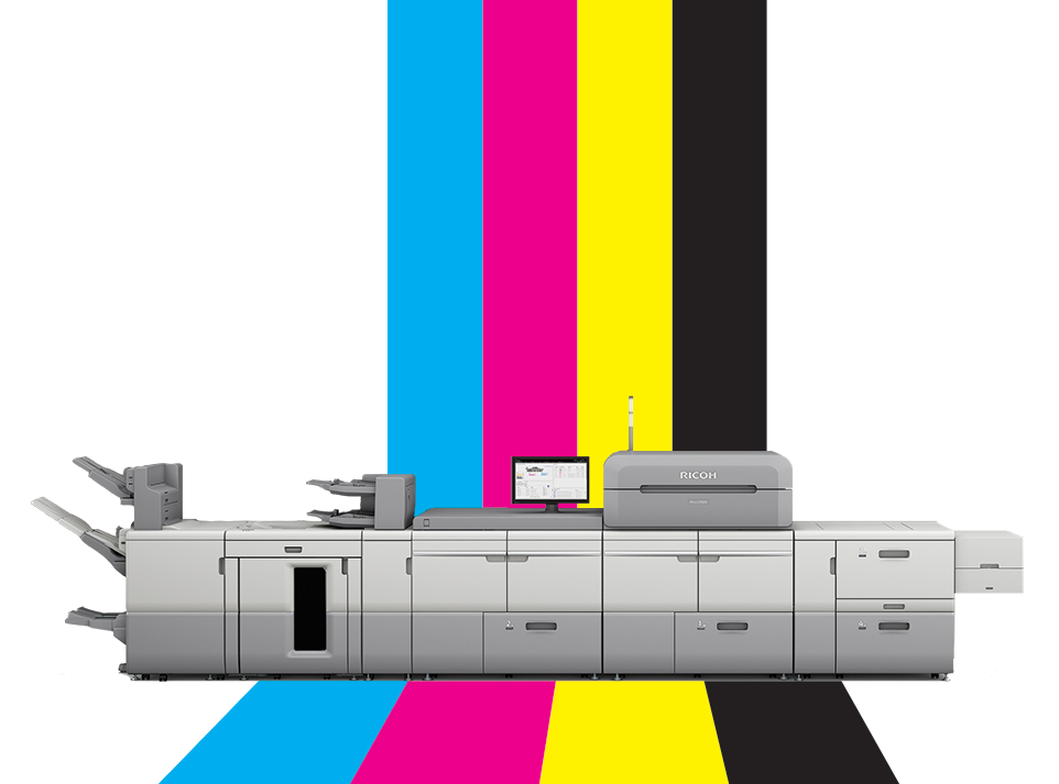 Ricoh digital printing system with CMYK colors